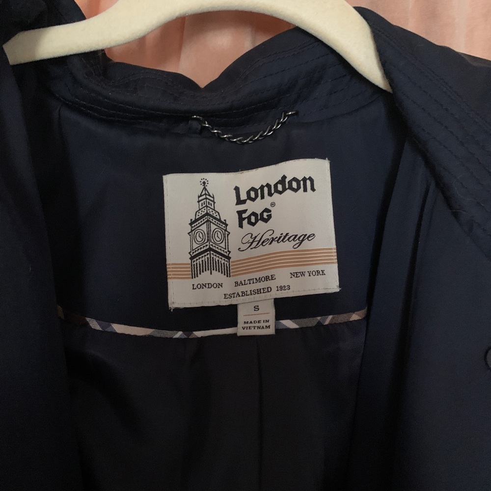 London Fog Heritage Navy Blue Rain Coat
